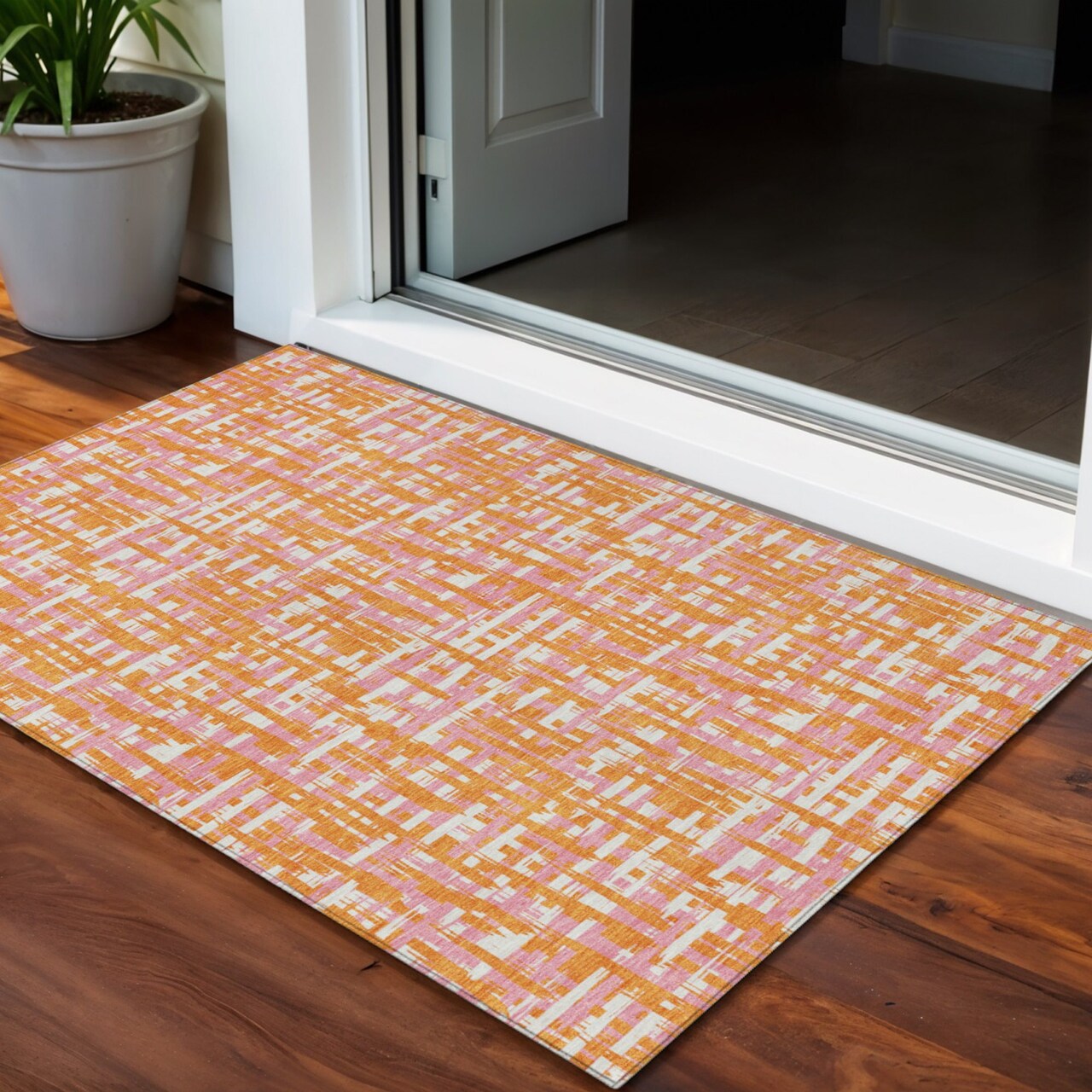 Edge Collections - 3' x 5' - Multicolor - Washable for Indoor and Outdoor Use Abstract Area Rug - 1 Piece
